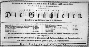 Theaterzettel (Oper und Burgtheater in Wien) 18230821 Seite: 1