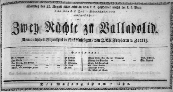 Theaterzettel (Oper und Burgtheater in Wien) 18230823 Seite: 1