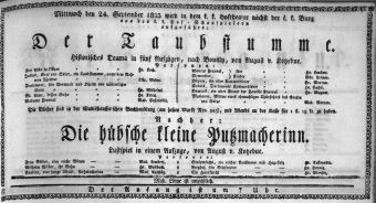 Theaterzettel (Oper und Burgtheater in Wien) 18230924 Seite: 1