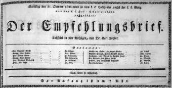 Theaterzettel (Oper und Burgtheater in Wien) 18231011 Seite: 1