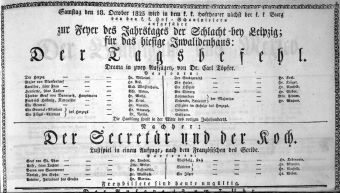 Theaterzettel (Oper und Burgtheater in Wien) 18231018 Seite: 1