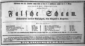 Theaterzettel (Oper und Burgtheater in Wien) 18231022 Seite: 1