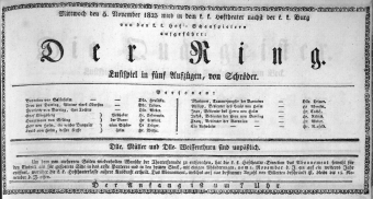 Theaterzettel (Oper und Burgtheater in Wien) 18231105 Seite: 1