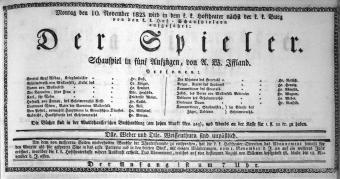 Theaterzettel (Oper und Burgtheater in Wien) 18231110 Seite: 1