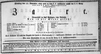 Theaterzettel (Oper und Burgtheater in Wien) 18231111 Seite: 1