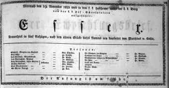 Theaterzettel (Oper und Burgtheater in Wien) 18231119 Seite: 1