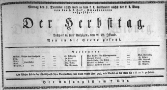 Theaterzettel (Oper und Burgtheater in Wien) 18231201 Seite: 1