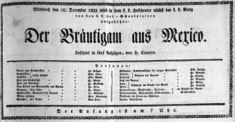 Theaterzettel (Oper und Burgtheater in Wien) 18231210 Seite: 1