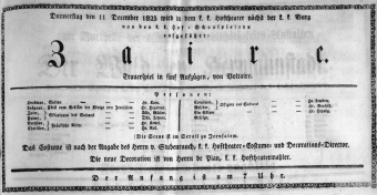 Theaterzettel (Oper und Burgtheater in Wien) 18231211 Seite: 1
