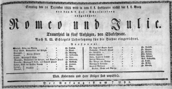 Theaterzettel (Oper und Burgtheater in Wien) 18231214 Seite: 1