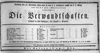 Theaterzettel (Oper und Burgtheater in Wien) 18231227 Seite: 1