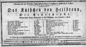 Theaterzettel (Oper und Burgtheater in Wien) 18231228 Seite: 1