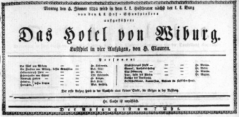 Theaterzettel (Oper und Burgtheater in Wien) 18240105 Seite: 1