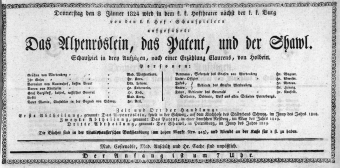 Theaterzettel (Oper und Burgtheater in Wien) 18240108 Seite: 1
