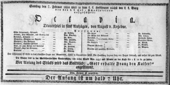 Theaterzettel (Oper und Burgtheater in Wien) 18240207 Seite: 1