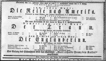 Theaterzettel (Oper und Burgtheater in Wien) 18240211 Seite: 1