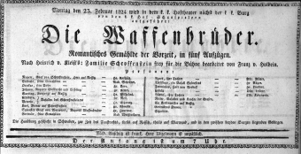 Theaterzettel (Oper und Burgtheater in Wien) 18240223 Seite: 1