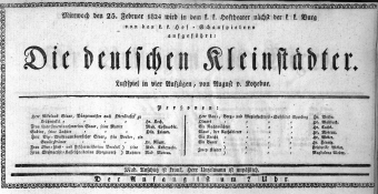 Theaterzettel (Oper und Burgtheater in Wien) 18240225 Seite: 1
