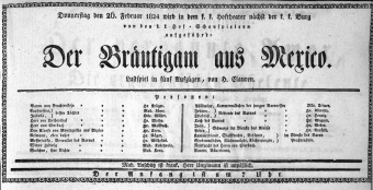 Theaterzettel (Oper und Burgtheater in Wien) 18240226 Seite: 1