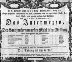 Theaterzettel (Oper und Burgtheater in Wien) 18240302 Seite: 1