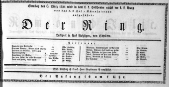 Theaterzettel (Oper und Burgtheater in Wien) 18240306 Seite: 1