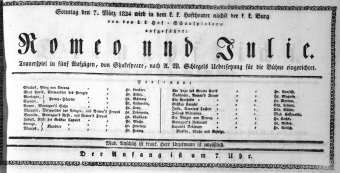 Theaterzettel (Oper und Burgtheater in Wien) 18240307 Seite: 1