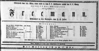 Theaterzettel (Oper und Burgtheater in Wien) 18240310 Seite: 1