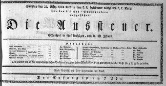 Theaterzettel (Oper und Burgtheater in Wien) 18240327 Seite: 1