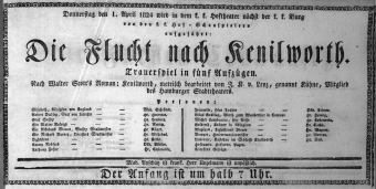 Theaterzettel (Oper und Burgtheater in Wien) 18240401 Seite: 1
