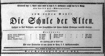 Theaterzettel (Oper und Burgtheater in Wien) 18240407 Seite: 1