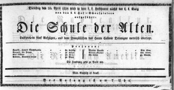 Theaterzettel (Oper und Burgtheater in Wien) 18240420 Seite: 1
