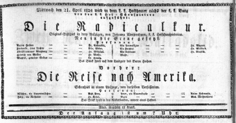 Theaterzettel (Oper und Burgtheater in Wien) 18240421 Seite: 1