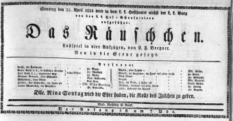 Theaterzettel (Oper und Burgtheater in Wien) 18240425 Seite: 1