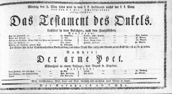 Theaterzettel (Oper und Burgtheater in Wien) 18240503 Seite: 1