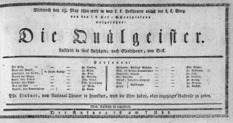 Theaterzettel (Oper und Burgtheater in Wien) 18240519 Seite: 1