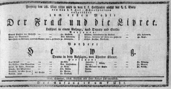 Theaterzettel (Oper und Burgtheater in Wien) 18240528 Seite: 1