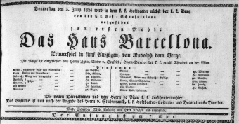 Theaterzettel (Oper und Burgtheater in Wien) 18240603 Seite: 1
