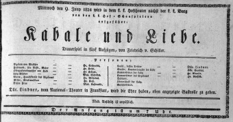 Theaterzettel (Oper und Burgtheater in Wien) 18240609 Seite: 1