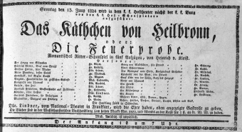 Theaterzettel (Oper und Burgtheater in Wien) 18240613 Seite: 1