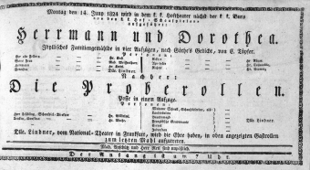 Theaterzettel (Oper und Burgtheater in Wien) 18240614 Seite: 1