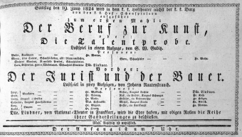 Theaterzettel (Oper und Burgtheater in Wien) 18240619 Seite: 1