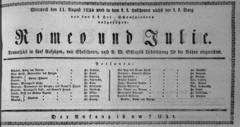 Theaterzettel (Oper und Burgtheater in Wien) 18240811 Seite: 1
