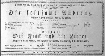 Theaterzettel (Oper und Burgtheater in Wien) 18240817 Seite: 1