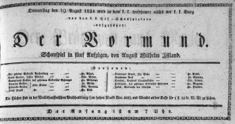 Theaterzettel (Oper und Burgtheater in Wien) 18240819 Seite: 1