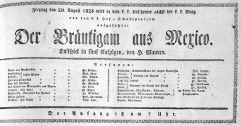 Theaterzettel (Oper und Burgtheater in Wien) 18240820 Seite: 1