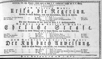 Theaterzettel (Oper und Burgtheater in Wien) 18240829 Seite: 1
