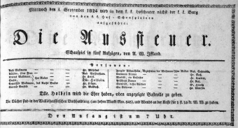 Theaterzettel (Oper und Burgtheater in Wien) 18240901 Seite: 1