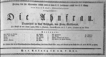 Theaterzettel (Oper und Burgtheater in Wien) 18240924 Seite: 1