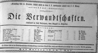 Theaterzettel (Oper und Burgtheater in Wien) 18241002 Seite: 1