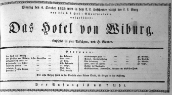 Theaterzettel (Oper und Burgtheater in Wien) 18241004 Seite: 1